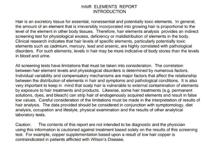 Image of Hair Elements & Toxic Metals HTMA Panel